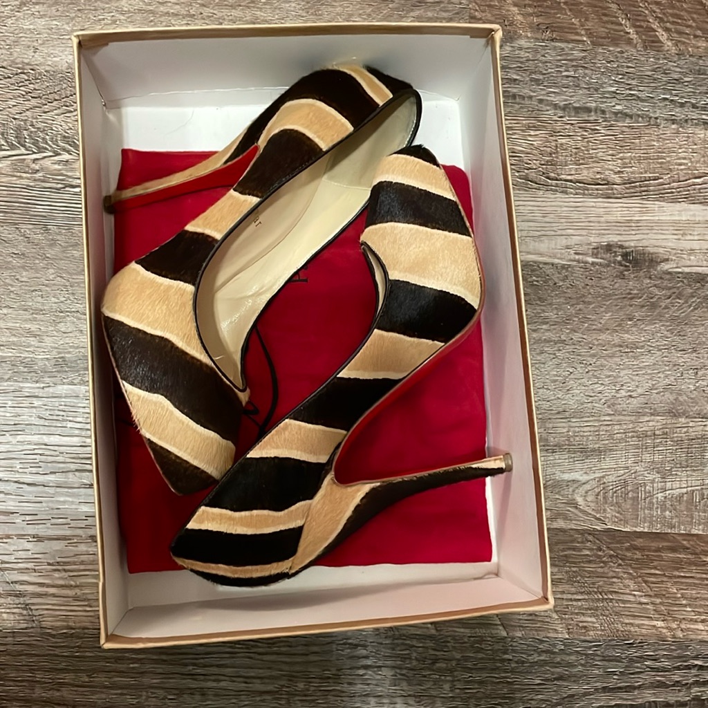 Christian Louboutin Feticha 120 Pony Zibrown. Size 39. Good Condition. See Pics.